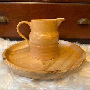 Vintage MidCentury Lord Nelson Pottery Tan Banded Milk Jug 2Pint Pitcher England